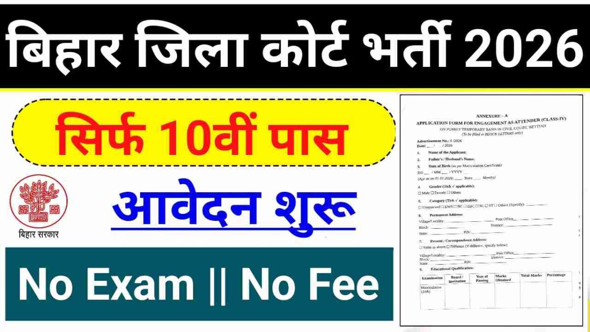 Bihar District Court Attender Vacancy 2026