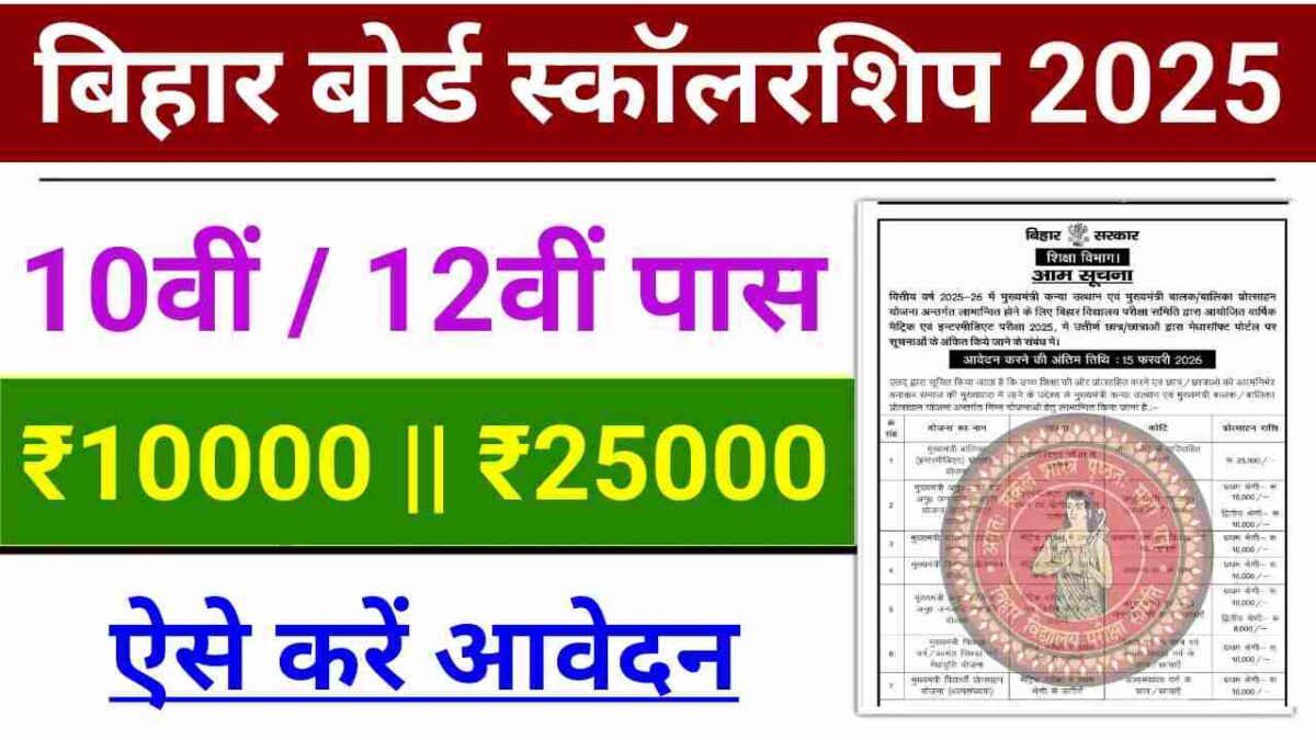 Bihar Board 10th & 12th Scholarship 2025