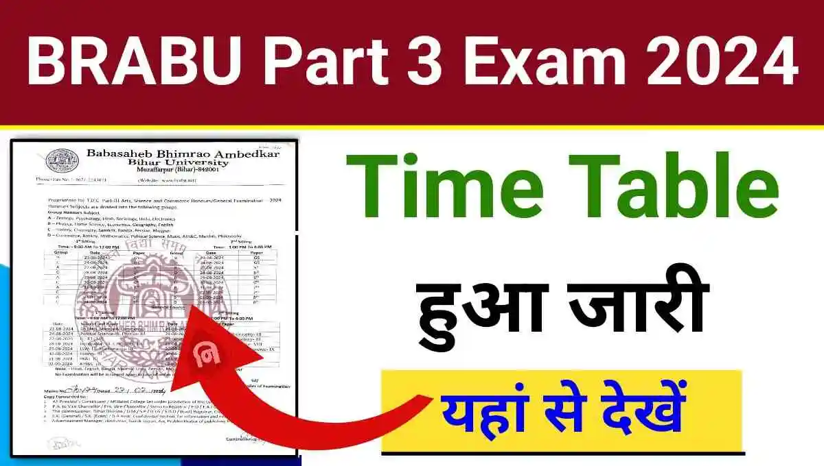 Brabu part 3 exam time table 2024 download