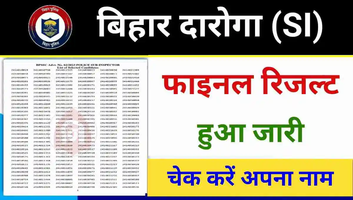 Bihar police si final result 2024 out