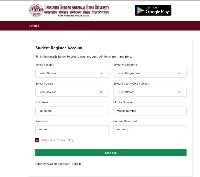 Brabu llb admission 2024 online apply