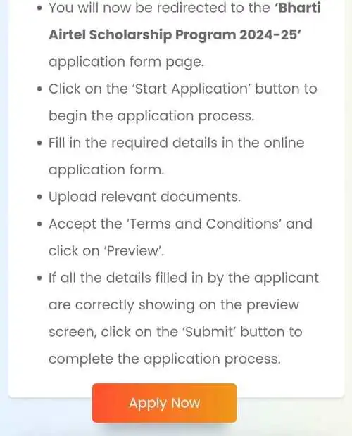 Required documents for bharti airtel scholarship
