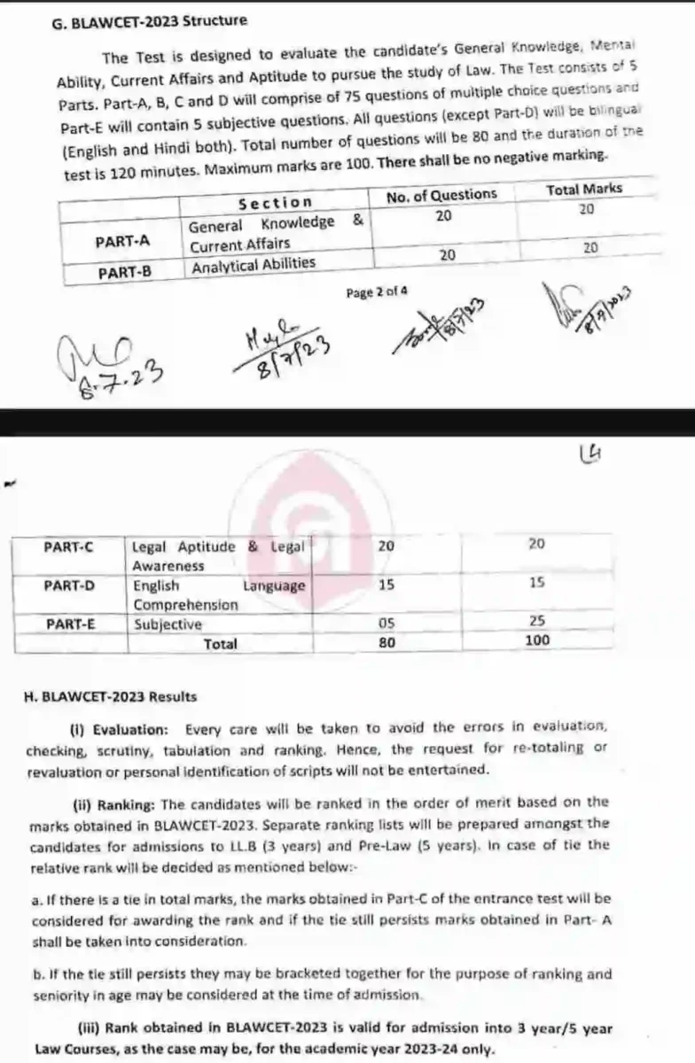 Brabu law entrance exam syllabus 2024 download