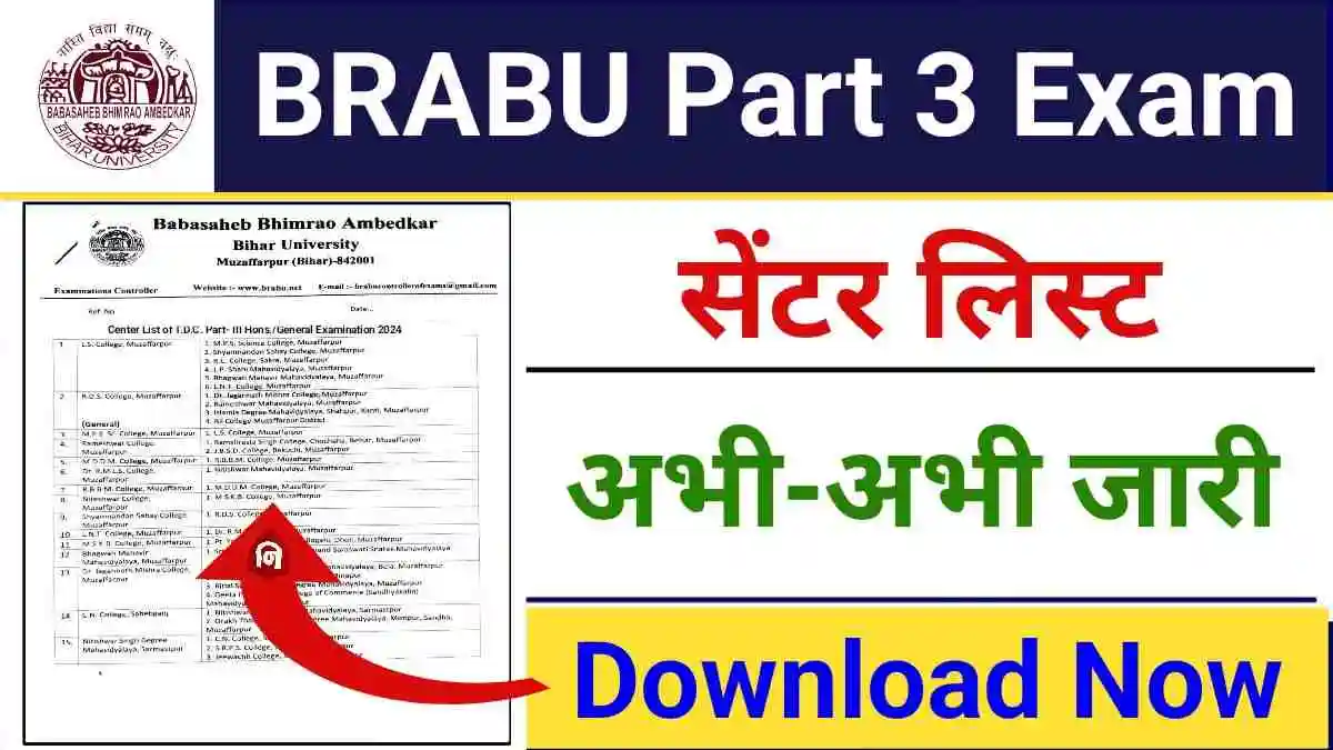 Brabu part 3 exam center list 2021-24 pdf download