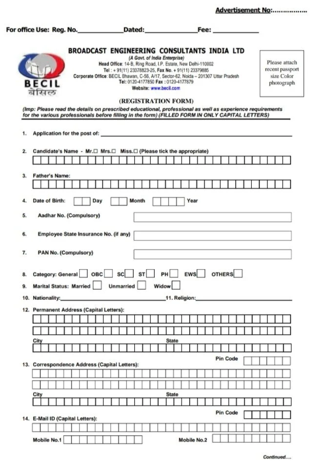 Becil nursing officer vacancy 2024