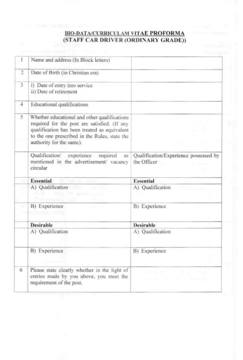 Niti Aayog Staff Car Driver Vacancy 2025