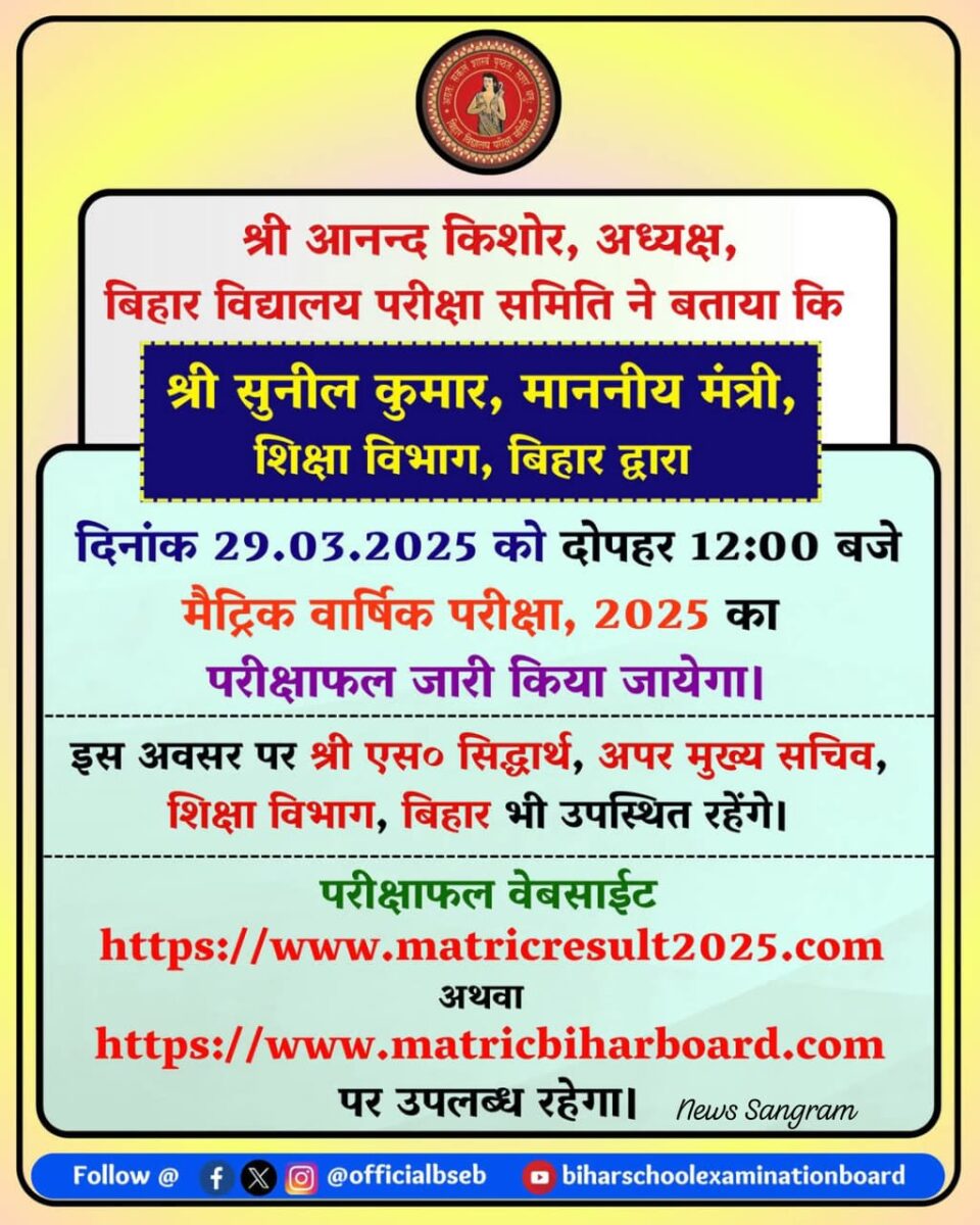 How to Check Bihar Board 10th Result 2025 via SMS LIVE