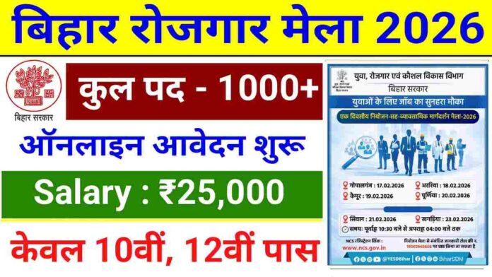 Bihar Rojgar Mela 20 February 2026